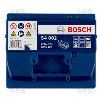 Автомобильный аккумулятор Bosch S4 002 52R 470A 207x175x190. Фото 1