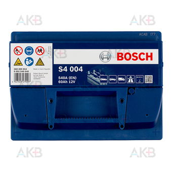 Автомобильный аккумулятор Bosch S4 004 60R 540A 242x175x175. Фото 1