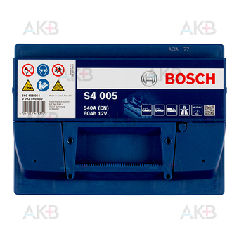 Автомобильный аккумулятор Bosch S4 005 60R 540A 242x175x190. Фото 1