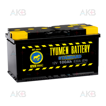 Tyumen Battery Standard 100 Ач прям. пол. 830A (353x175x190)