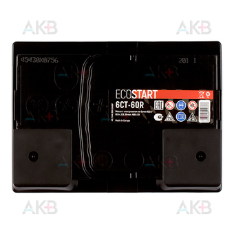 Автомобильный аккумулятор Ecostart 60R (480А 242x175x190). Фото 1