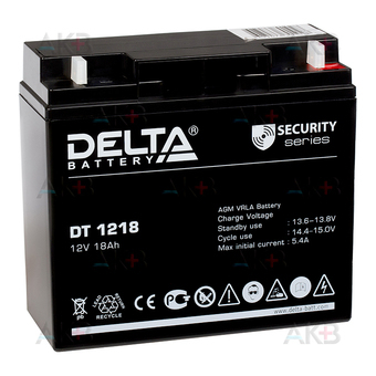 Аккумуляторная батарея Delta DT 1218, 12V 18Ah (181x77x167)