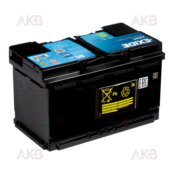 Автомобильный аккумулятор Exide Start-Stop AGM 80R (800А 315x175x190) EK800. Фото 2