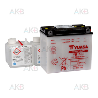 Yuasa YB16-B - 20 Ач 215A (175x100x155) прям. пол. Heavy Duty сухозаряж.