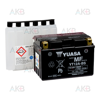 Yuasa YT12A-BS - 10,5Ач 175А (150x87x105) прям. пол. AGM сухоз.