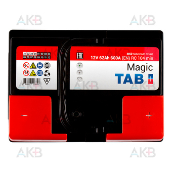 Автомобильный аккумулятор Tab Magic 62R (600A 242x175x175) 189063 56249. Фото 1