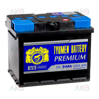 Tyumen Battery Premium 64 Ач обр. пол. 620A (242x175x190)