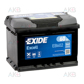 Exide Excell 60R (540A 242x175x175) EB602