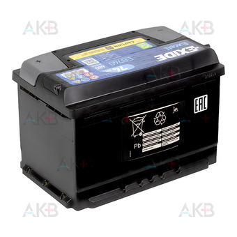 Автомобильный аккумулятор Exide Excell 74R (680A 278x175x190) EB740. Фото 2