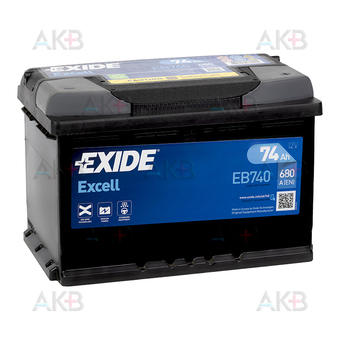 Exide Excell 74R (680A 278x175x190) EB740