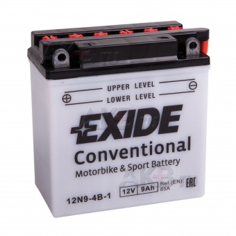 Exide Conventional 12N9-4B-1 12V 9Ah 85A (135x75x139), обр. пол. (сухоз.)
