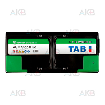 Автомобильный аккумулятор TAB AGM Stop-n-Go 105R (950A 393x175x190) 213105. Фото 1
