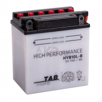 TAB Moto High performance HYB10L-B (186515) 12V 11Ah 140A (134x90x145) обр. пол. сухоз.