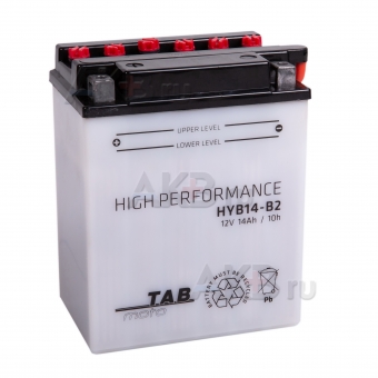 TAB Moto High performance HYB14-B2 (194515) 12V 14Ah 160A (134x89x166) прям. пол. сухоз.