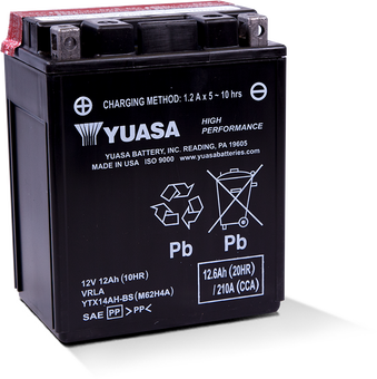 Yuasa YTX14AH-BS 12V 12Ah 210А (136x91x180) прям. пол. AGM сухозаряж.
