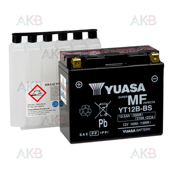 Yuasa YT12B-BS 12V 10Ah 210А (150x69x130) прям. пол. AGM сухозаряж.