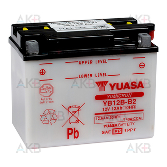 Yuasa YB12B-B2 12V 12,6Ah 140A (160x90x130) прям. пол. Heavy Duty сухозаряж.