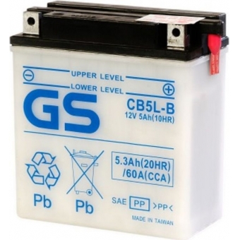 GS CB5L-B 12V 5Ah 60A (120x60x130) обр. пол. Heavy Duty сухозаряж. (GS YUASA)
