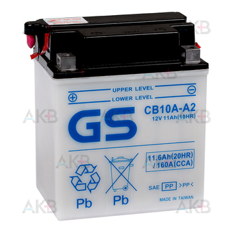 GS CB10A-A2 12V 11,6Ah 160A (135x90x155) прям. пол. Heavy Duty сухозаряж. (без электролита) GS YUASA