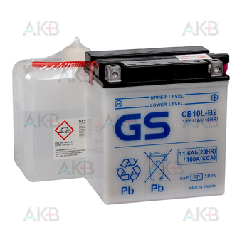 GS CB10L-B2 12V 11,6Ah 160A (136x91x147) обр. пол. Heavy Duty сухозаряж. GS YUASA