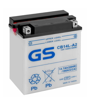 GS CB14L-A2 12V 14Ah 190A (136x91x169) обр. пол. Heavy Duty сухозаряж. GS YUASA