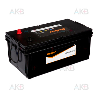 Автомобильный аккумулятор Delkor 225H52R 220 Ач обратная пол. (евро) 1300A 518x276x242. Фото 2
