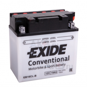 Exide Conventional EB16CL-B 12V 19Ah 190A (176x101x176) обр. пол. (сухоз.)
