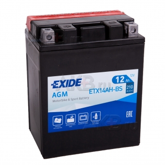 Exide AGM сухозаряж. ETX14AH-BS 12V 12Ah 210A (134x89x164) прям. пол.