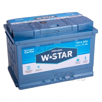 W STAR 77 Ач обр. пол. 750А (278x175x190)