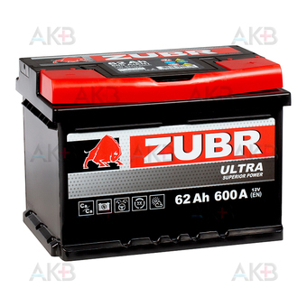 Автомобильный аккумулятор ZUBR Ultra 62R 600A (242x175x175)