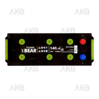 Автомобильный аккумулятор Tyumen BatBear 140 рус 1100А 513х189х226. Фото 1