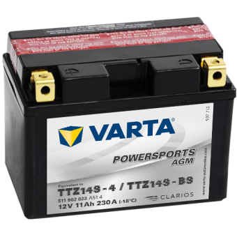 VARTA Powersports AGM TTZ14S-4 12V 11Ah 230А (150x87x110) п/п 511 902 023, сух.