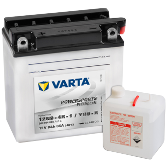 VARTA Powersports Freshpack 12N9-4B-1 12V 9Ah 85А (136x76x134) прям. пол. 509 014 008, сухозар.