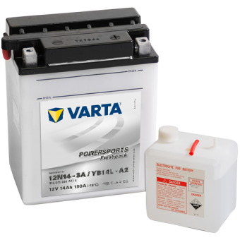 VARTA Powersports Freshpack 12N14-3A 12V 14Ah 190А (135x90x167) о/п 514 011 014, сух.
