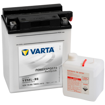 VARTA Powersports Freshpack YB14L-B2 12V 14Ah 190А (136x91x168) обр. пол. 514 013 014, сухозар.