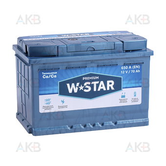 W STAR 70 Ач обр. пол. 650А (278x175x190)