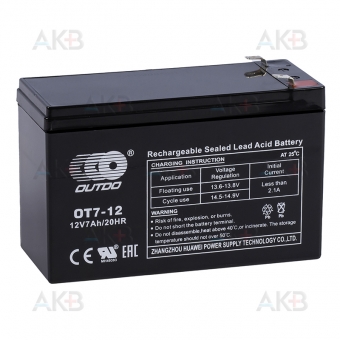 OUTDO VRLA 12V 7 Ah (OT7-12) 151x65x94