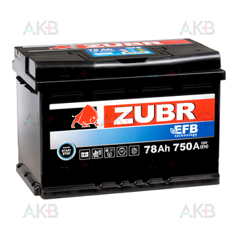 ZUBR EFB 78 Ач 750А (278x175x190) обр. пол.