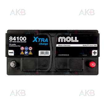 Автомобильный аккумулятор Moll X-TRA charge 100 Ач 850A обр. пол. (353x175x190) 84100. Фото 1
