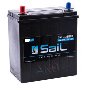 SaiL 42B19FR 40Ач 330A (185x127x225) прям. пол.