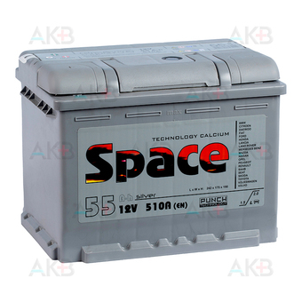 Space 6СТ-55VLA 12V 55Ач п/п 510А (242x175x190) ca/ca