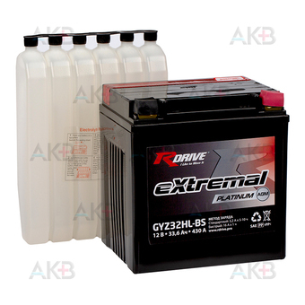 RDrive GYZ32HL-BS 33.6Ah 430А обр. пол. AGM (166х126х175) eXtremal PLATINUM сухозаряж.
