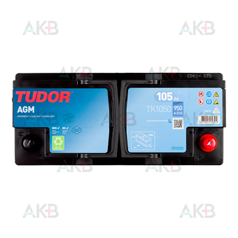 Автомобильный аккумулятор Tudor Start-Stop AGM 105 Ah 950A (393x175x190) TK1050. Фото 1