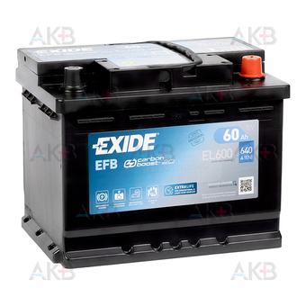 Exide Start-Stop EFB 60 Ah (600А 242x175x190) EL600