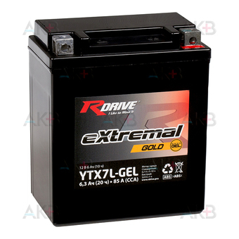 RDrive YTX7L-GEL 12V 6.3Ah 85А обр. пол. (114x71x131) eXtremal GOLD