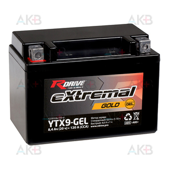 RDrive YTX9-GEL 12V 8.4Ah 120А прям. пол. (150x87x105) eXtremal GOLD
