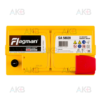 Автомобильный аккумулятор Flagman AGM 80 L4 720A (315x175x190) AX 580800 58020. Фото 1