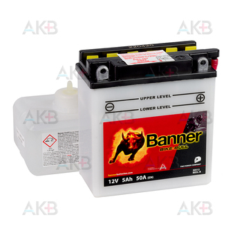Banner Bike Bull 50512 12V 5 Ач обр. пол. 50А (120x60x130) BB5L-B, YB5L-B сухозаряж.
