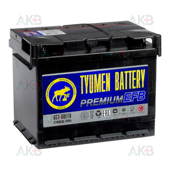 Tyumen Battery Premium EFB 60 Ач обр. пол. 570A (242x175x190) 6СТ-60EFB/R