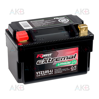 Rdrive LITHIUM YTZ10S-Li 12V 76 Втч 5,9Ah 180А прям. пол. (150x87x93) CYLITHIUM (LiFePO4)